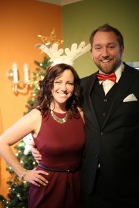 Meaghan of Impressions Event Planning and husband Rob Murray of Intrigue at Christmas Party 2015 in Guelph