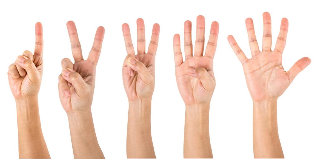 5 Tips for Email Newsletters- image of hands counting from one to five