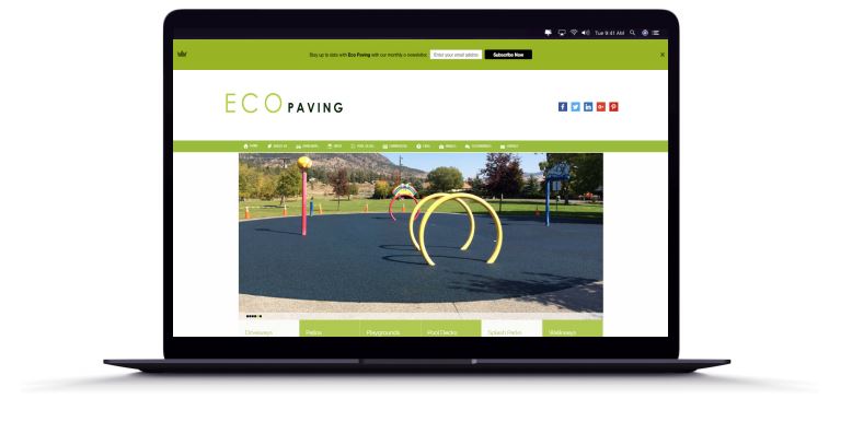 Eco Paving's website on a laptop