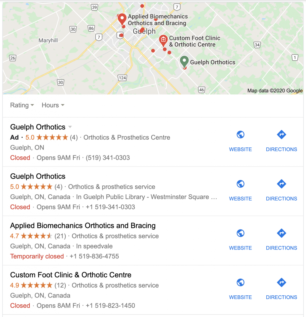 SEO Case Study with local pack rankings from Google My Business