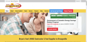 HVAC company website homepage