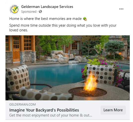 An example of a PPC ad for a landscaping company