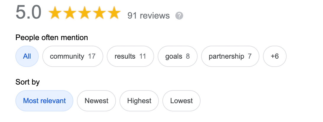 Intrigue's Google reviews